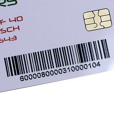 ISSI 4442 Kontakt-Smartcard mit Barcode